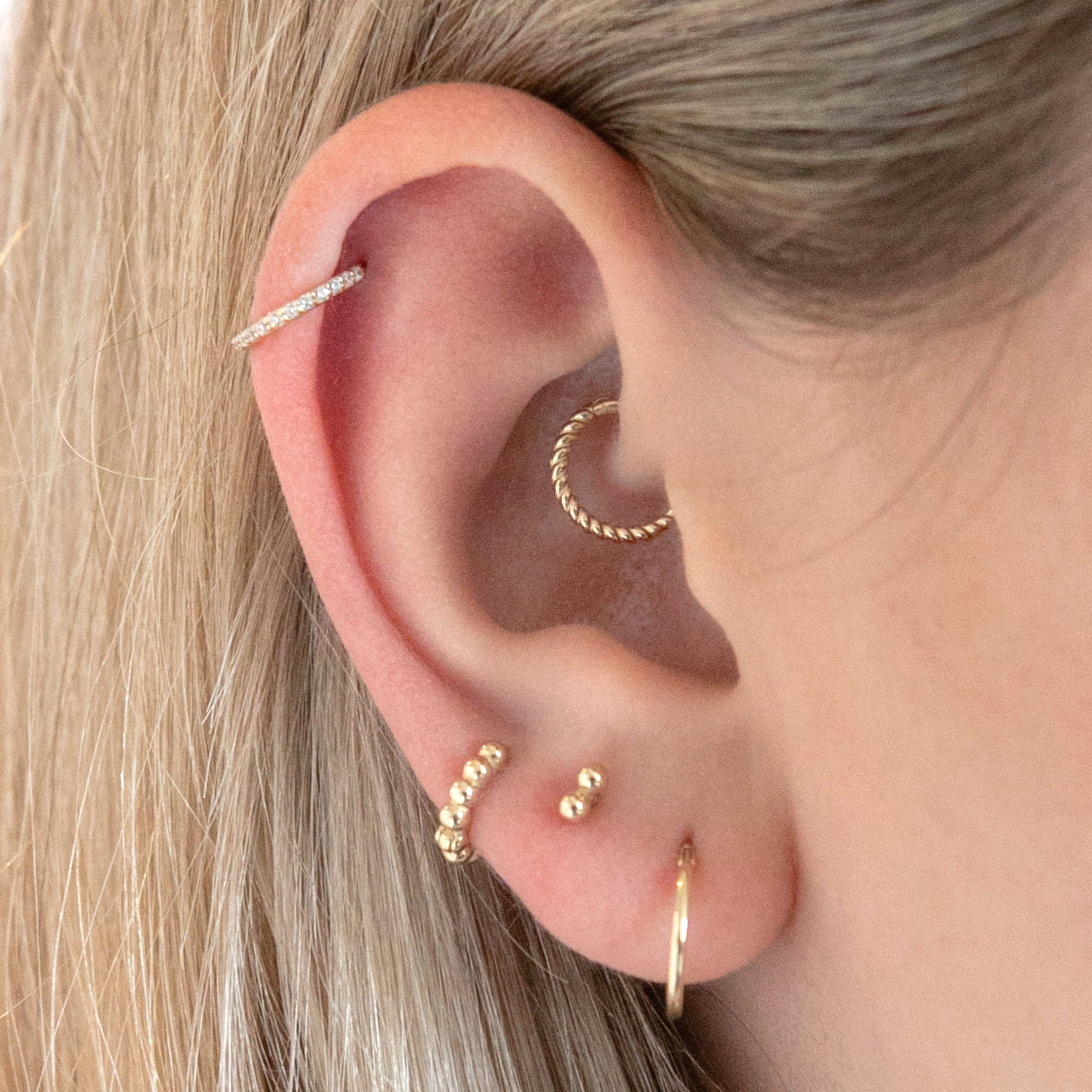 14K Solid Gold 10mm Clicker Hoop Earring – Twilight London