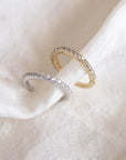 Twilight London Hoop White Gold 14K Solid Gold 8mm Pave Clicker Hoop Earring