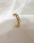 Twilight London Hoop Yellow Gold 14K Solid Gold Beaded 8mm Huggie Hoop Earring