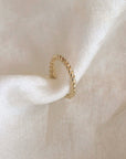 Twilight London Hoop Yellow Gold 14K Solid Gold Braided Clicker Hoop Earring
