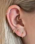 Twilight London Hoop Yellow Gold 14K Solid Gold Braided Clicker Hoop Earring