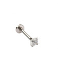 Twilight London Labret Piercing White Gold 14K Solid Gold Solitaire Labret Piercing