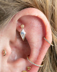 Twilight London Curved Barbell Gold 14K Solid Gold Zion Curved Bar Rook Piercing