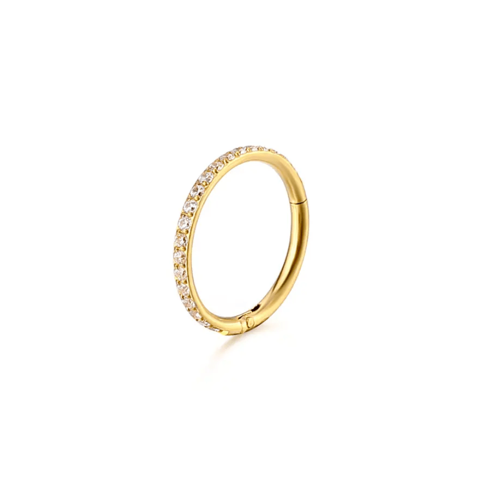 Twilight London Septum Ring Gold / 6mm 16 Gauge Eternity Clicker Hoop