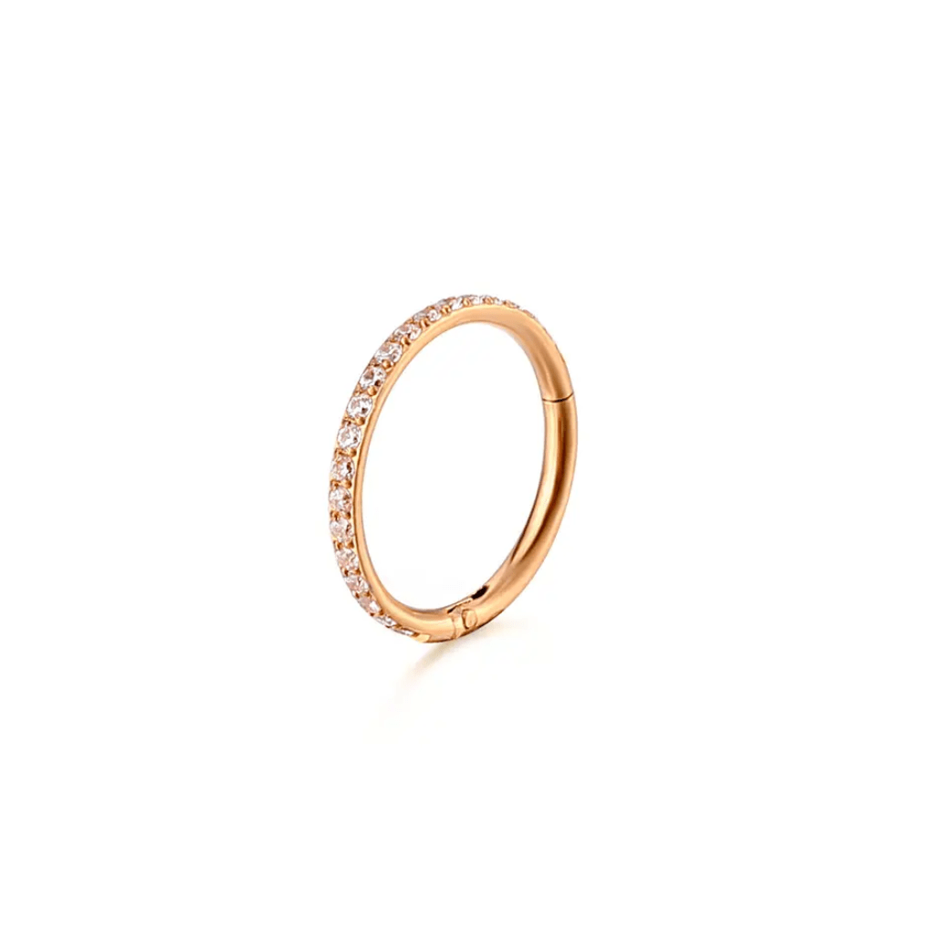 Twilight London Septum Ring Rose Gold / 6mm 16 Gauge Eternity Clicker Hoop