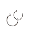 8mm Open Hoop Bezel Set Crystal Nose Ring Set