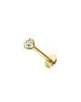 Titanium Bezel Solitaire Labret Piercing