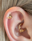 Butterfly Daith Clicker Hoop