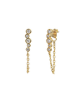 Cascade Crystal Chain Stud Earrings