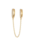 Duo Chain Huggie Hoop Earring