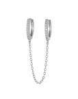 Duo Chain Huggie Hoop Earring