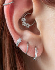 Floral Daith Clicker Hoop