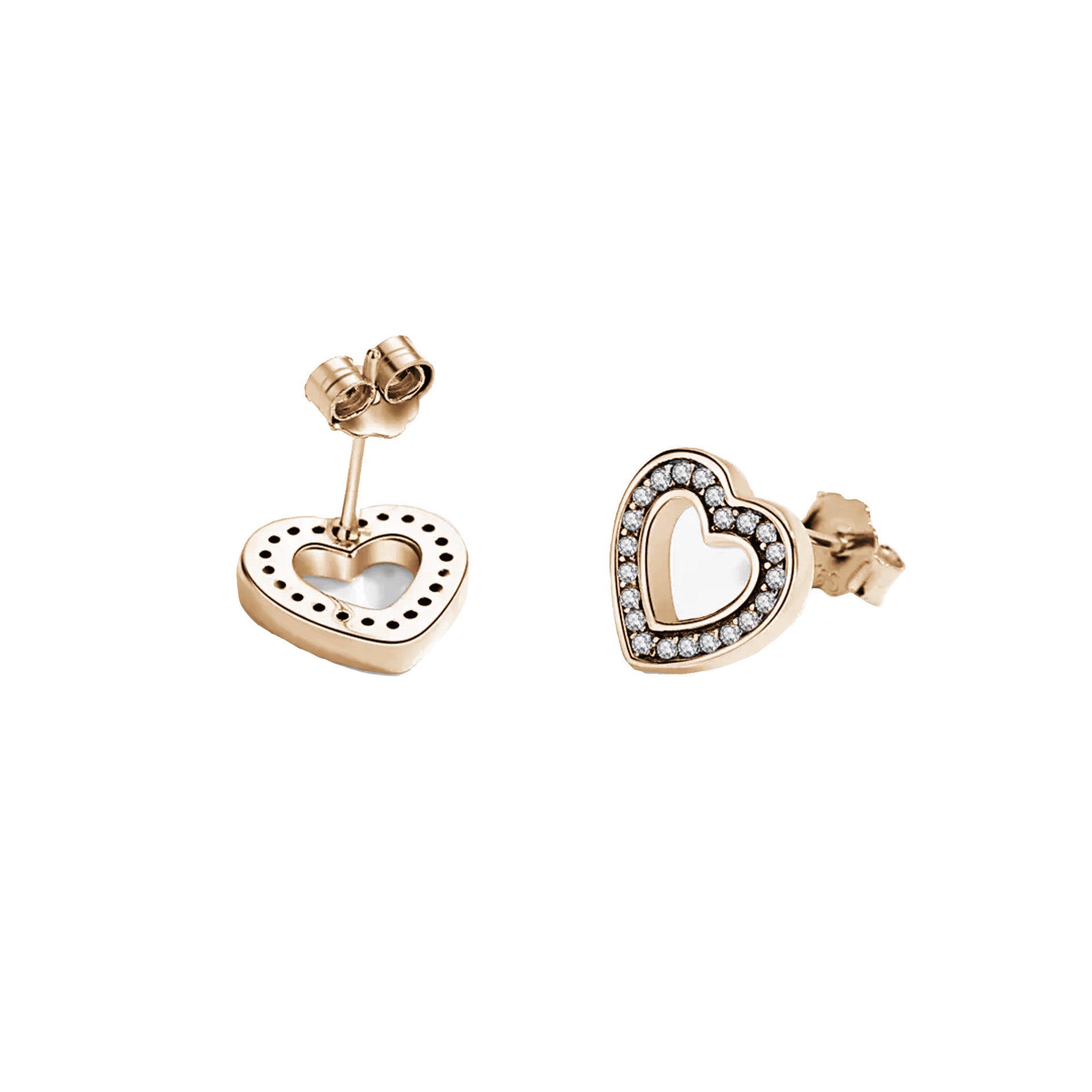 Crystal Heart Stud Earrings