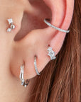 Gemini 5mm Mini Hoop Crystal Earrings