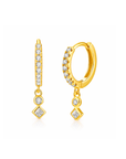Geometric Crystal Huggie Hoop Earrings