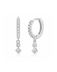Geometric Crystal Huggie Hoop Earrings