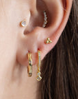 Geometric Crystal Huggie Hoop Earrings
