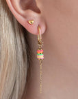 Pastel Star Charm Hoop Earrings