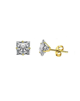 Square Crystal Titanium Stud Earring
