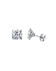 Square Crystal Titanium Stud Earring