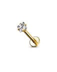 Square Solitaire Labret Piercing