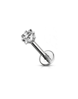 Square Solitaire Labret Piercing