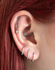 Teardrop Hidden Helix Labret Earring