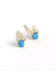 Twilight London Stud Earrings Gold Blue Opal Earrings
