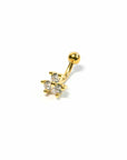 Twilight London Barbell Stud Gold Clover Curved Barbell