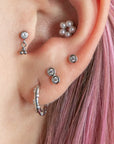 Twilight London Labret Piercing Silver Clover Dangle Labret Piercing