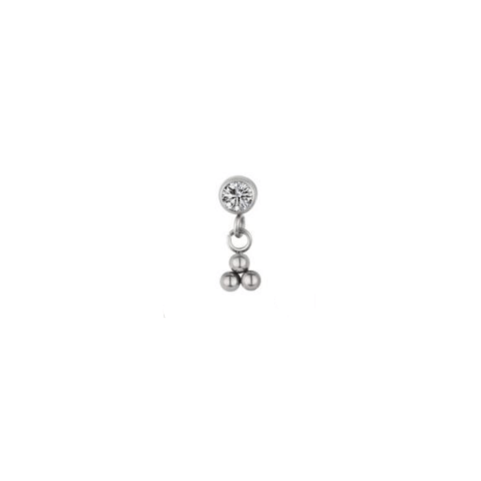 Twilight London Labret Piercing Silver Clover Dangle Labret Piercing