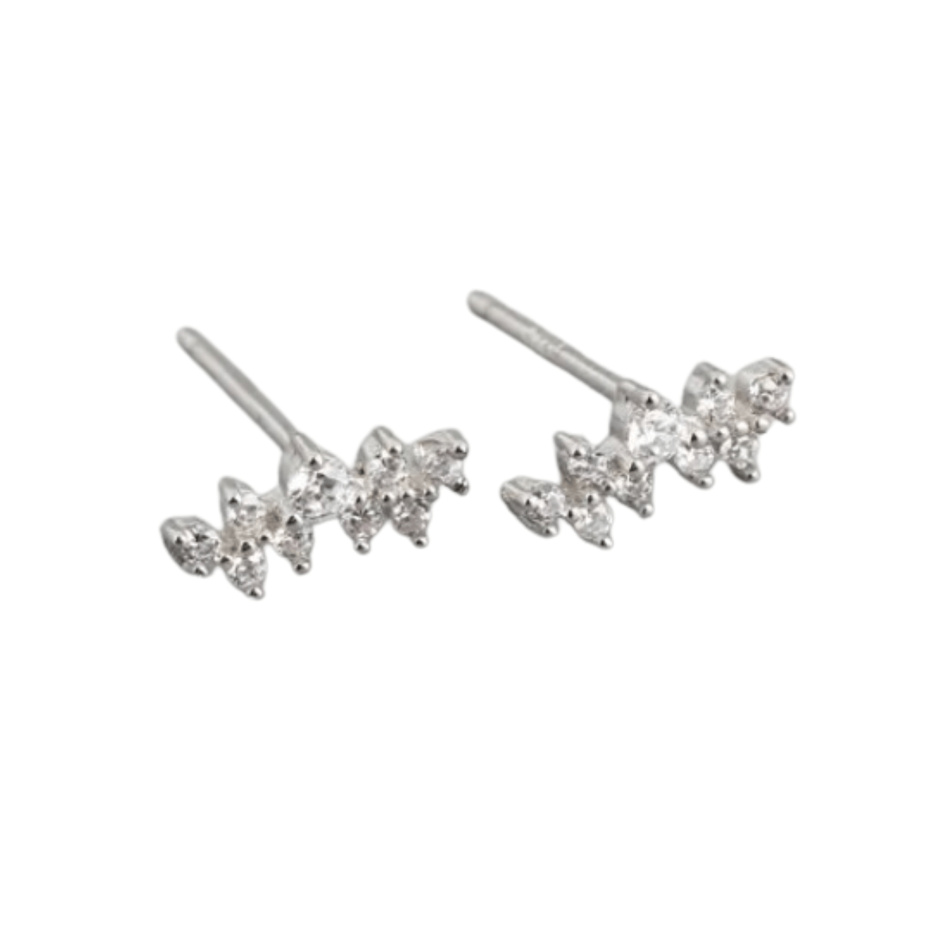 Twilight London Stud Earrings Silver Crystal Crawler Earrings