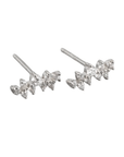 Twilight London Stud Earrings Silver Crystal Crawler Earrings