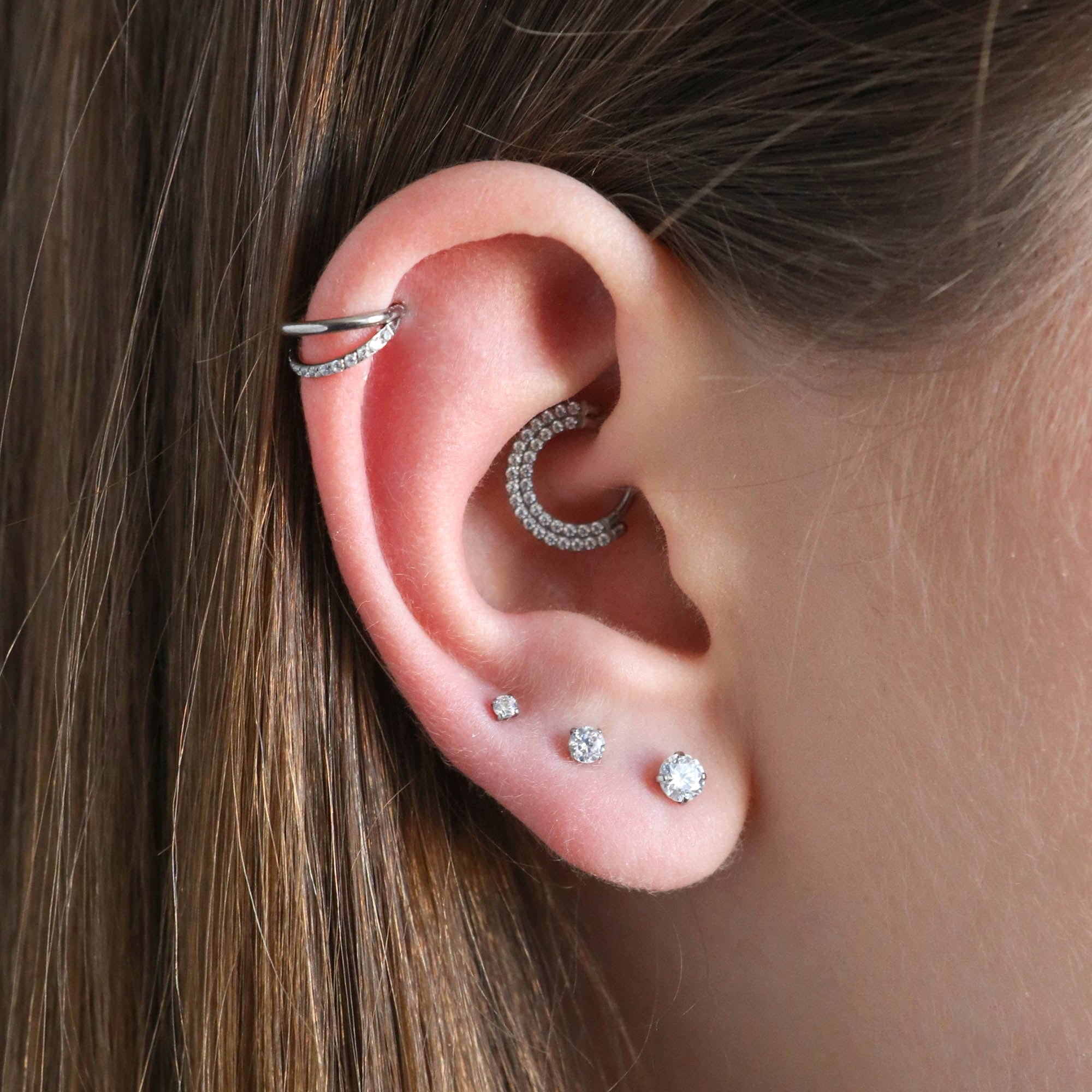 Twilight London Helix Piercing 10mm / Silver Duo Helix Hoop