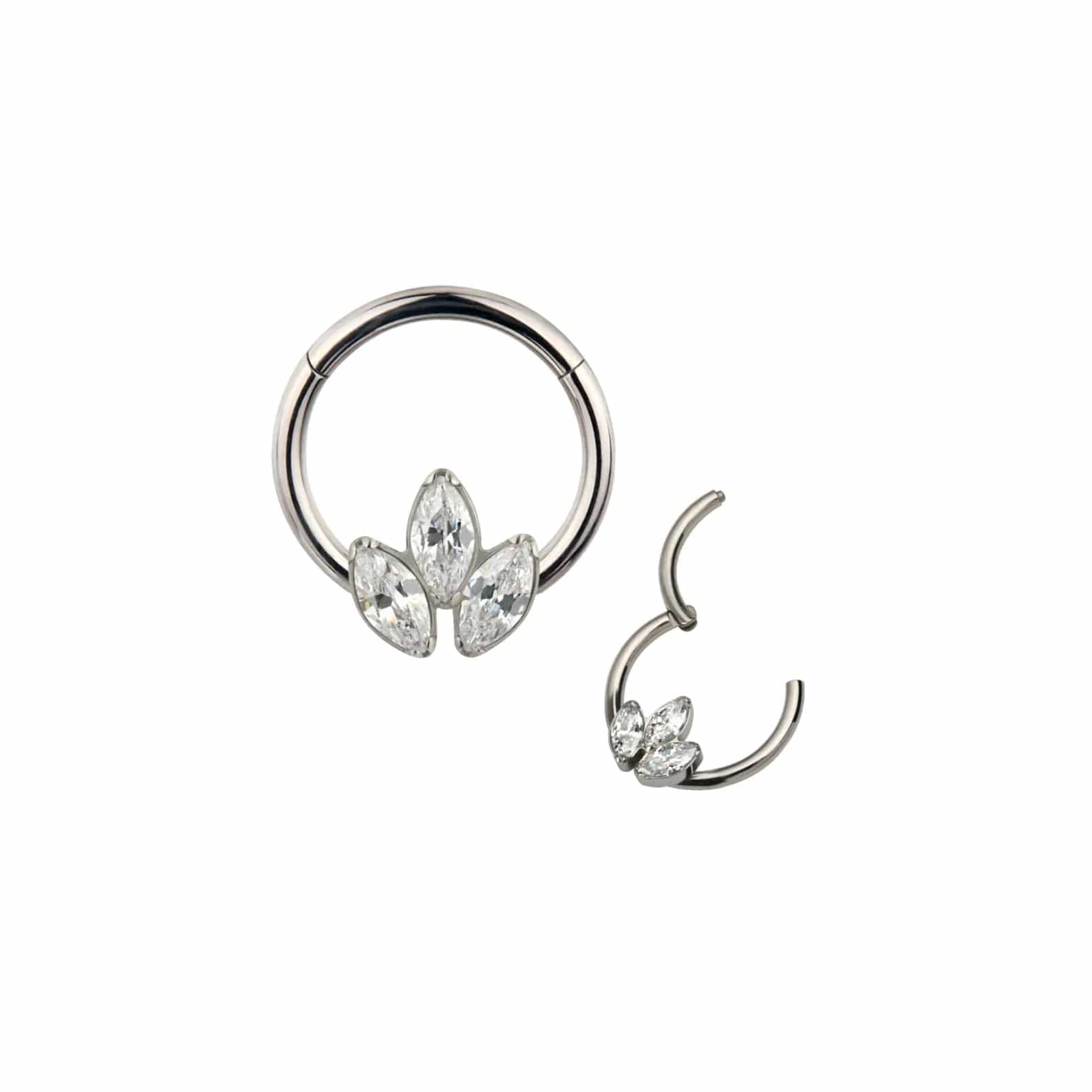 Twilight London Hoop Silver Elements Crystal Daith Hoop