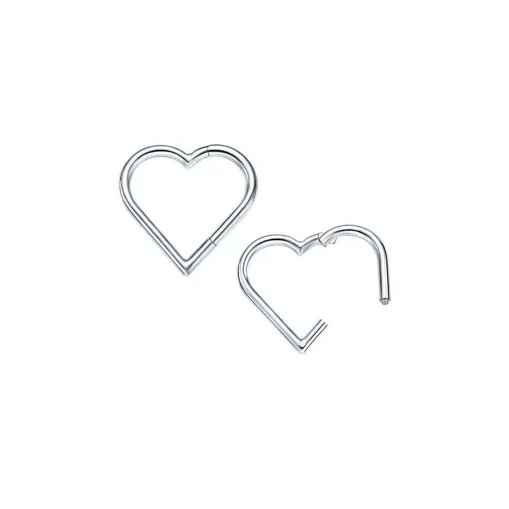 Twilight London Daith Hoop Silver / 10mm Heart Daith Hoop