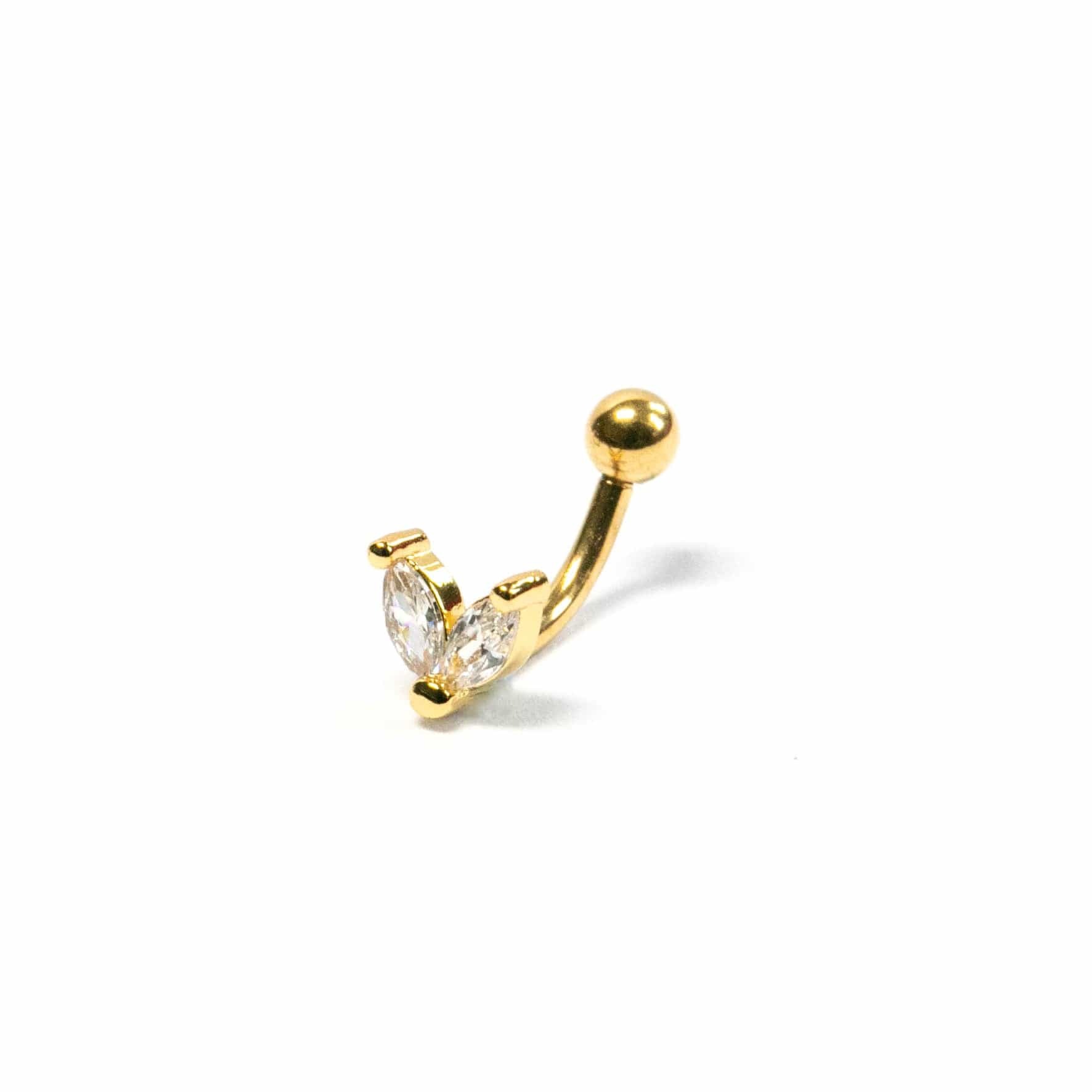 Solid gold hot sale curved barbell