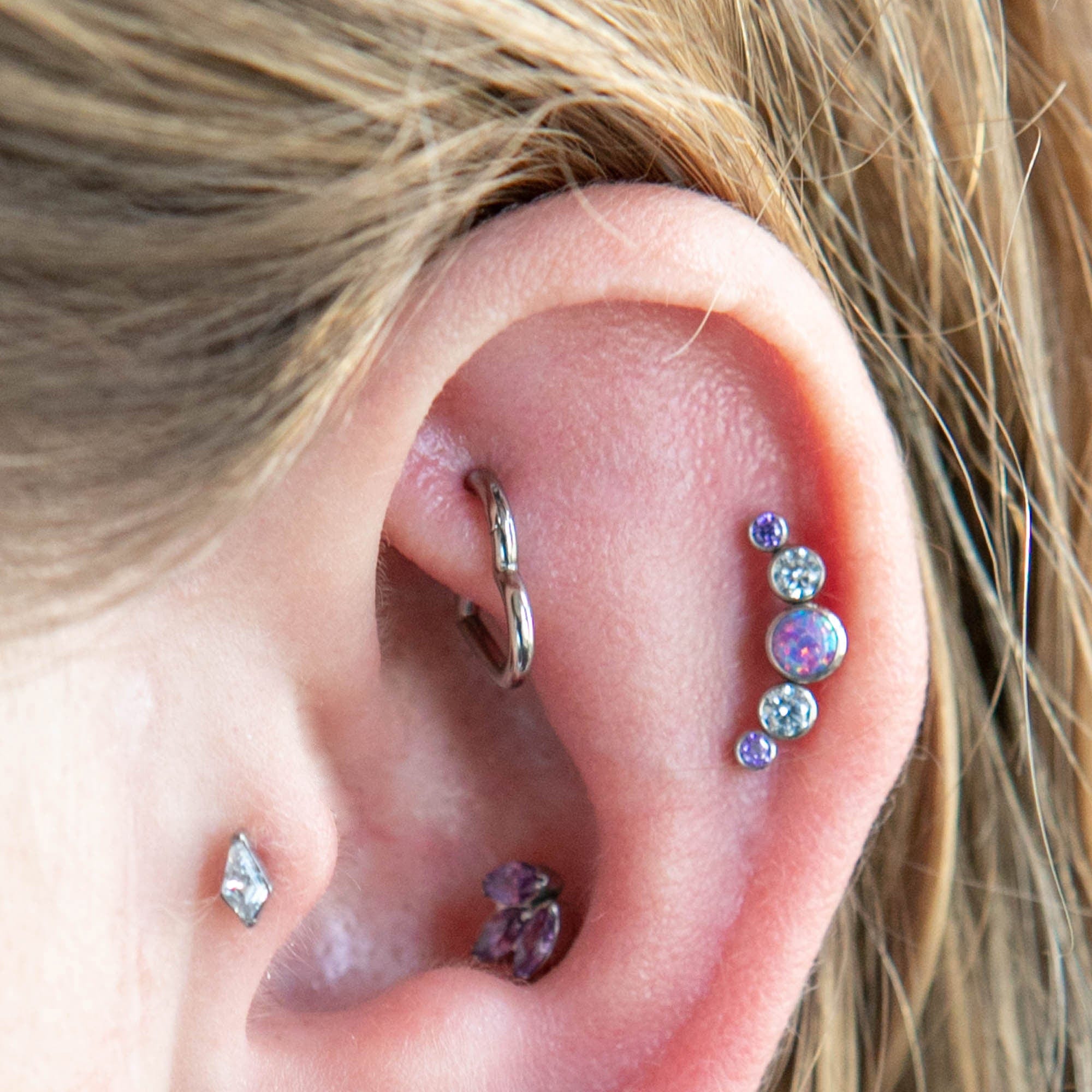 Twilight London Helix Piercing Titanium Opal Curve Helix Earring