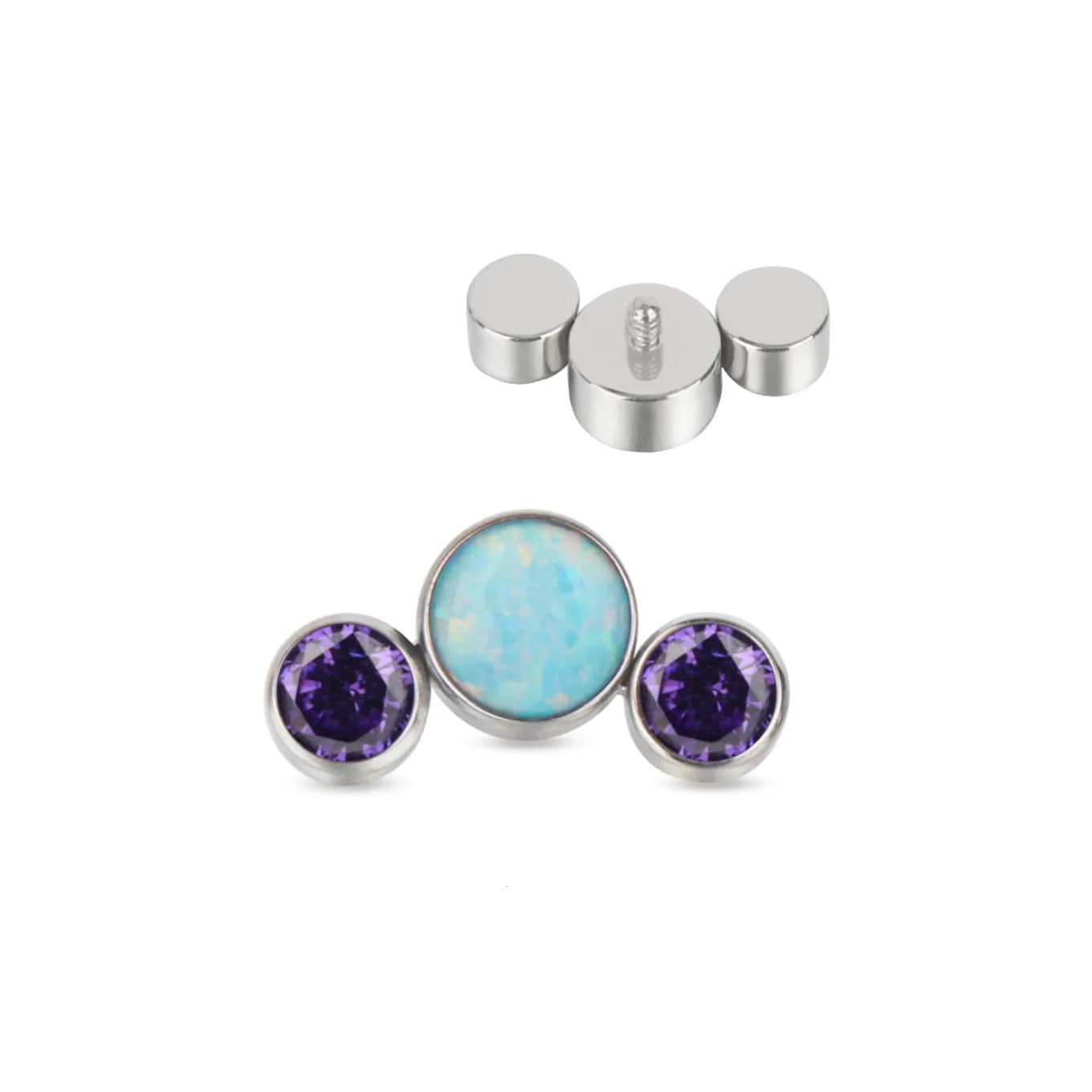 Twilight London Labret Piercing Opal Orb Curved Labret Earrings