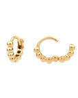 Twilight London Hoop Yellow Gold Pair of 14K Solid Gold Beaded 6mm Huggie Hoop Earring