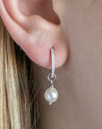 Twilight London Charm Hoop Pearl Charm Hoop Earrings
