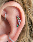 Twilight London Helix Piercing Titanium Rainbow PRIDE Labret Earring