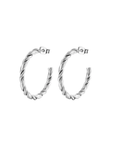 Twilight London Hoop Silver Ribbon Hoop Earrings