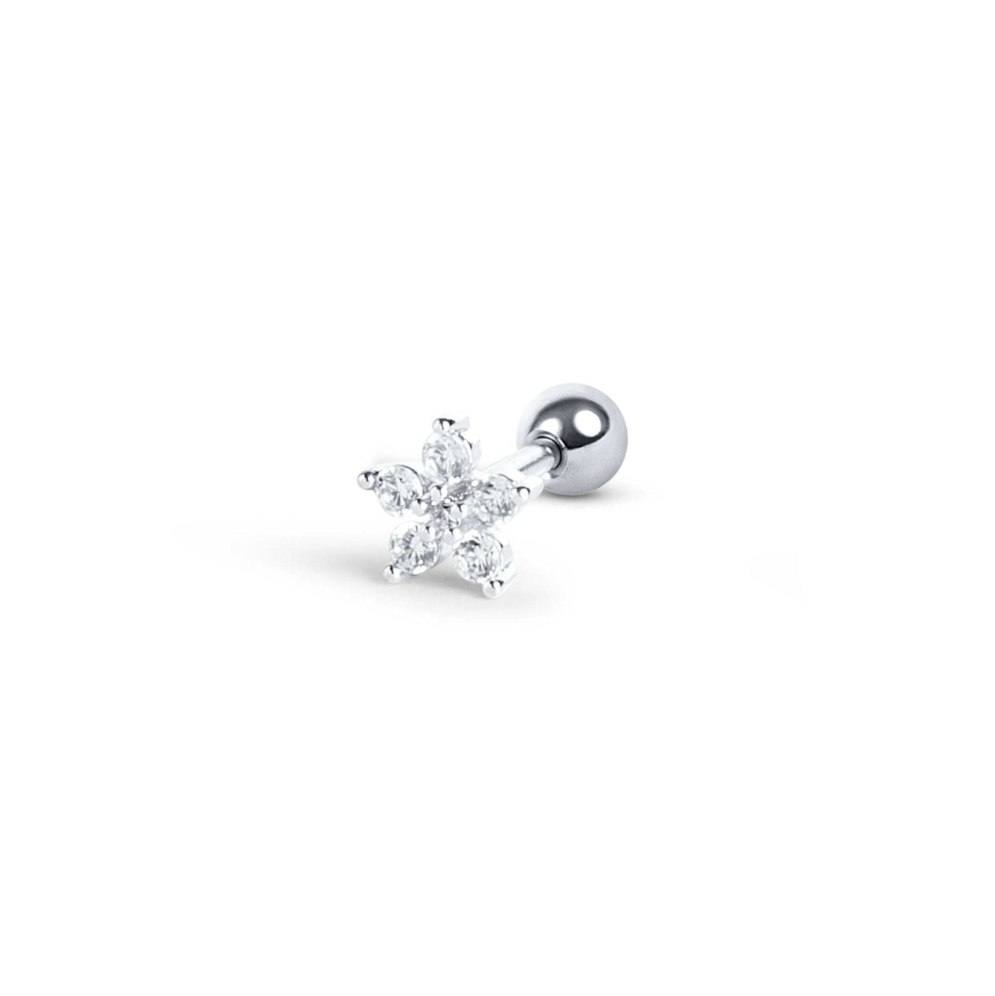 Twilight London Barbell Stud Silver Rose Barbell Piercing