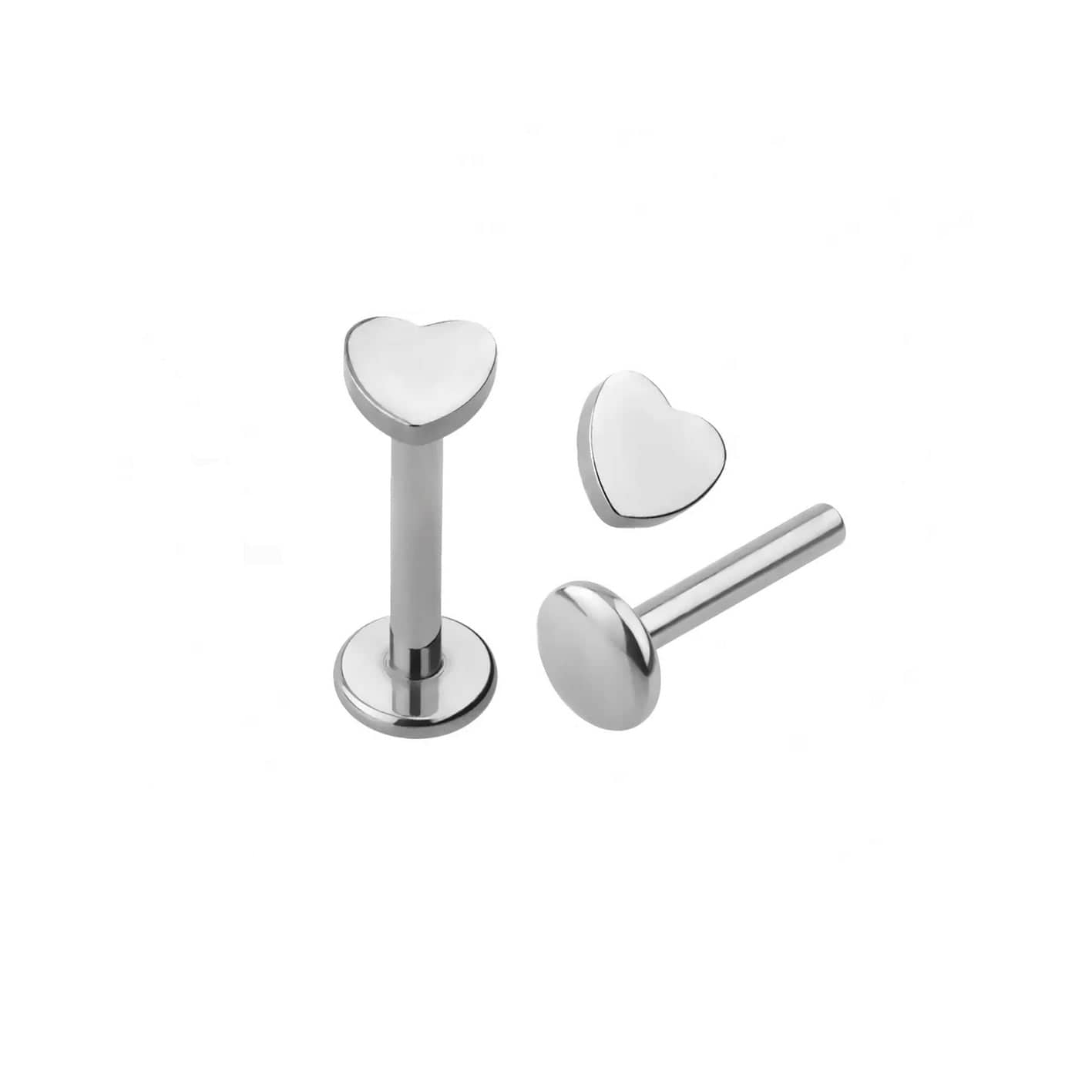 Twilight London Labret Piercing Titanium Tiny Heart Stacking Labret Piercing