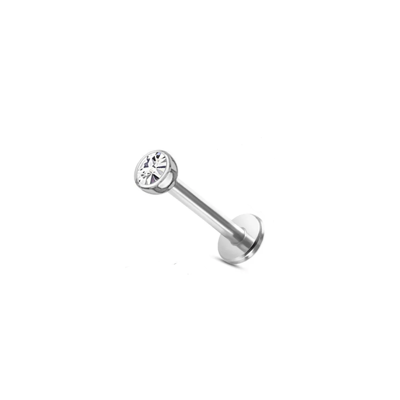 Twilight London Labret Piercing 2mm Titanium Bezel Solitaire Labret Piercing