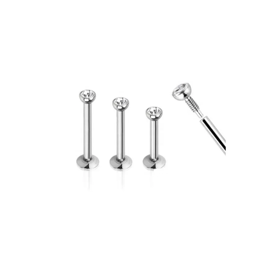 Twilight London Labret Piercing Titanium Bezel Solitaire Labret Piercing