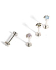 Twilight London Stud Aqua Titanium Halo Dot Labret Piercing