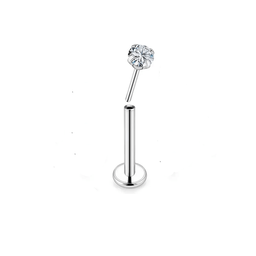 Twilight London Stud Titanium Push Fit Solitaire Labret Piercing