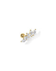 Twilight London Barbell Stud Gold / Right 14K Solid Gold Angel Wing Barbell